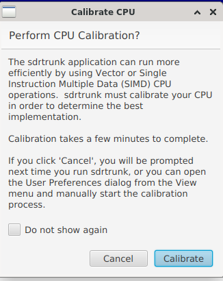 SDRTrunk GPU calibration screen