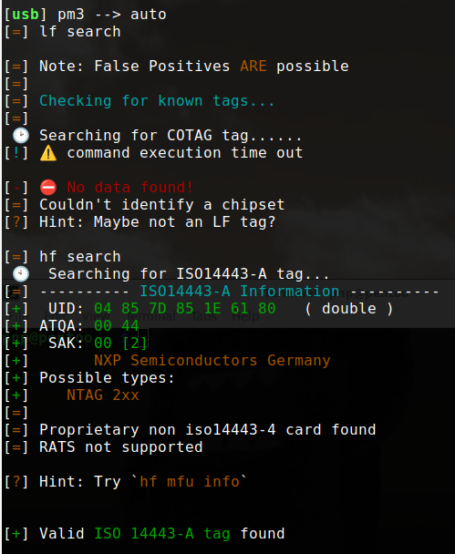 reading card with auto